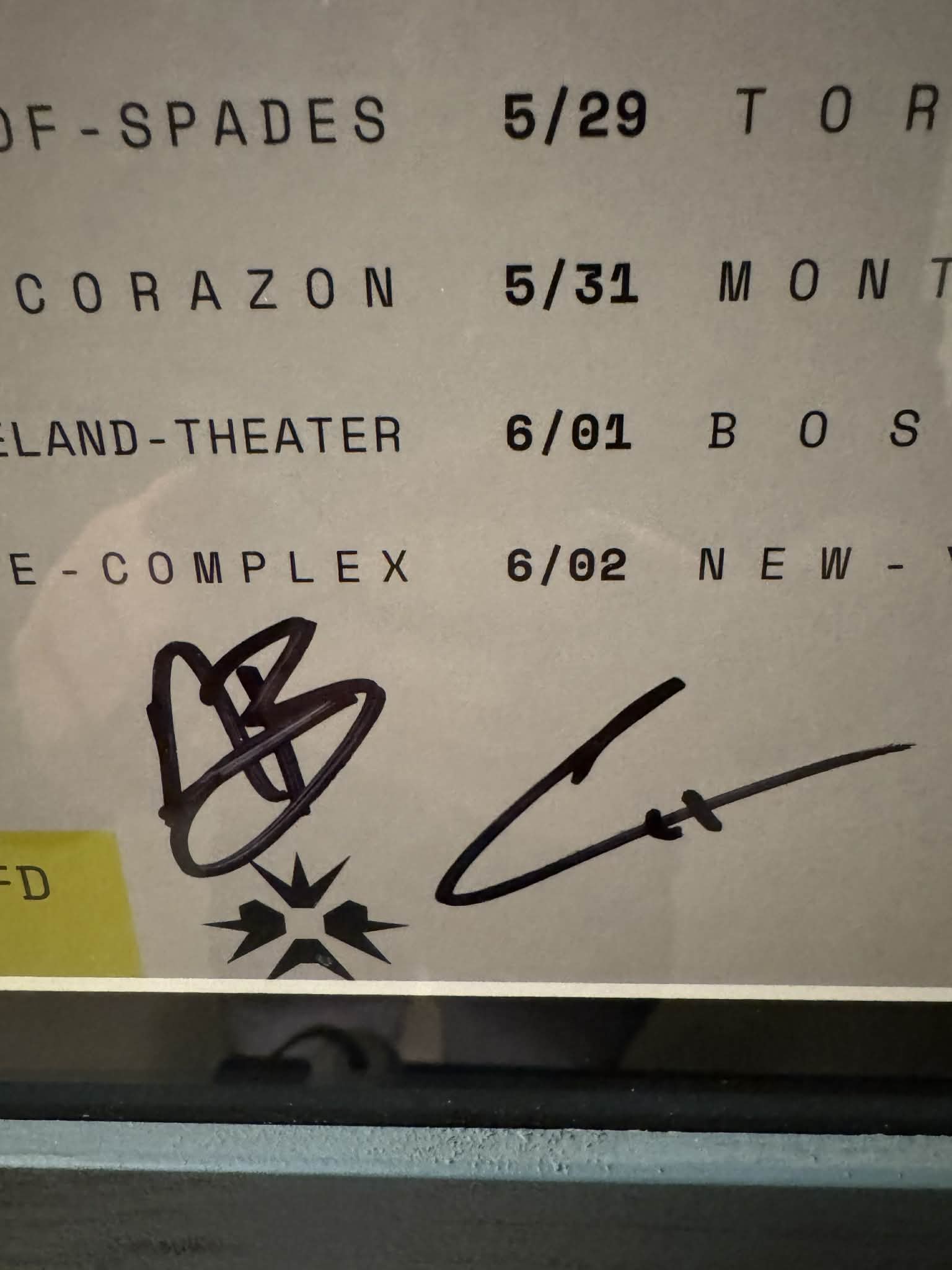 ERRA – Cure North America Tour 2024 Signed Poster | Denver Show | Professionally Frame