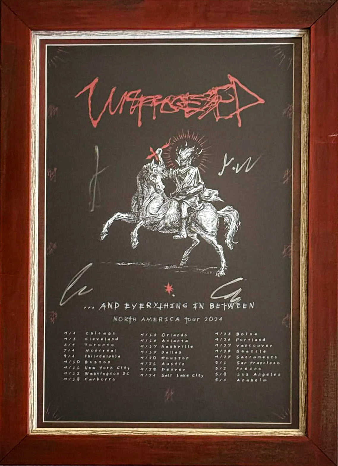 Unprocessed – …And Everything In Between First North American Headlining Tour 2024 Hand-Signed Poster | Professionally Framed