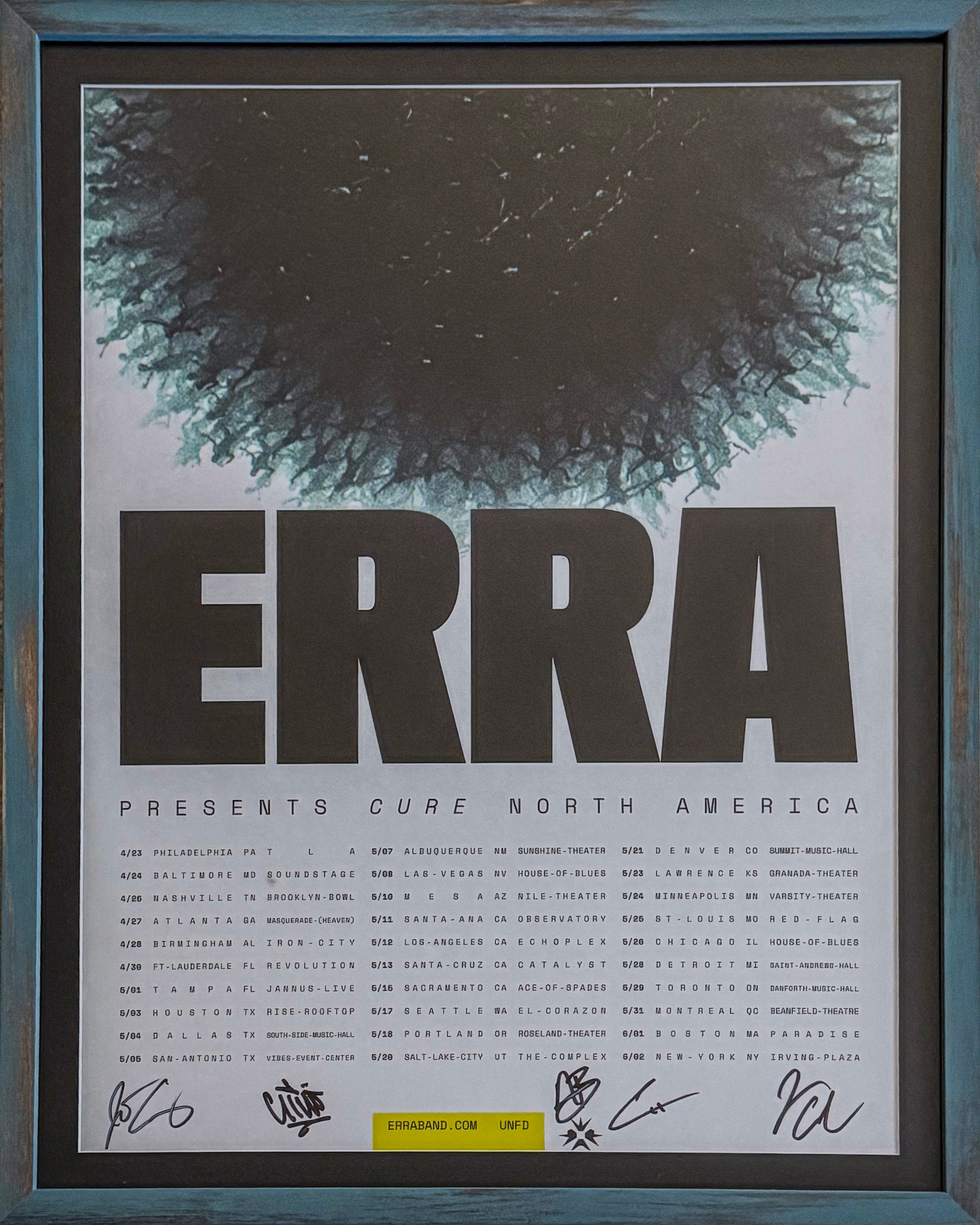 ERRA – Cure North America Tour 2024 Signed Poster | Denver Show | Professionally Frame