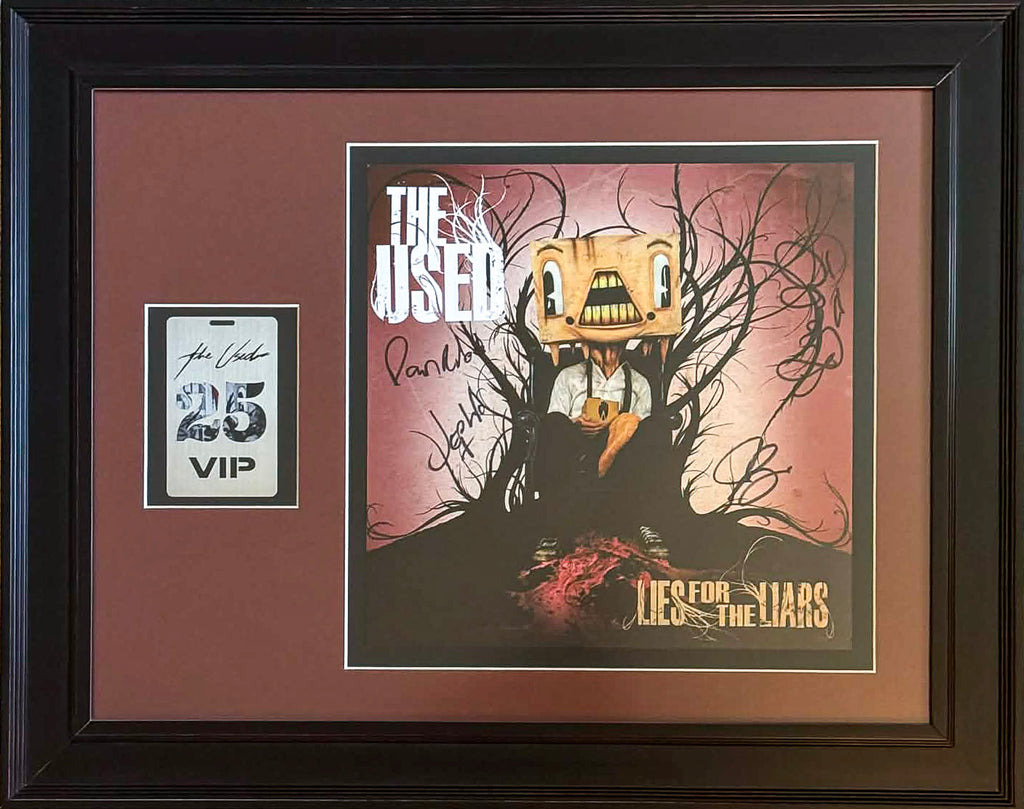 The Used 25th Anniversary Signed Poster – Lies for the Liars Night – Framed w/ VIP Pass